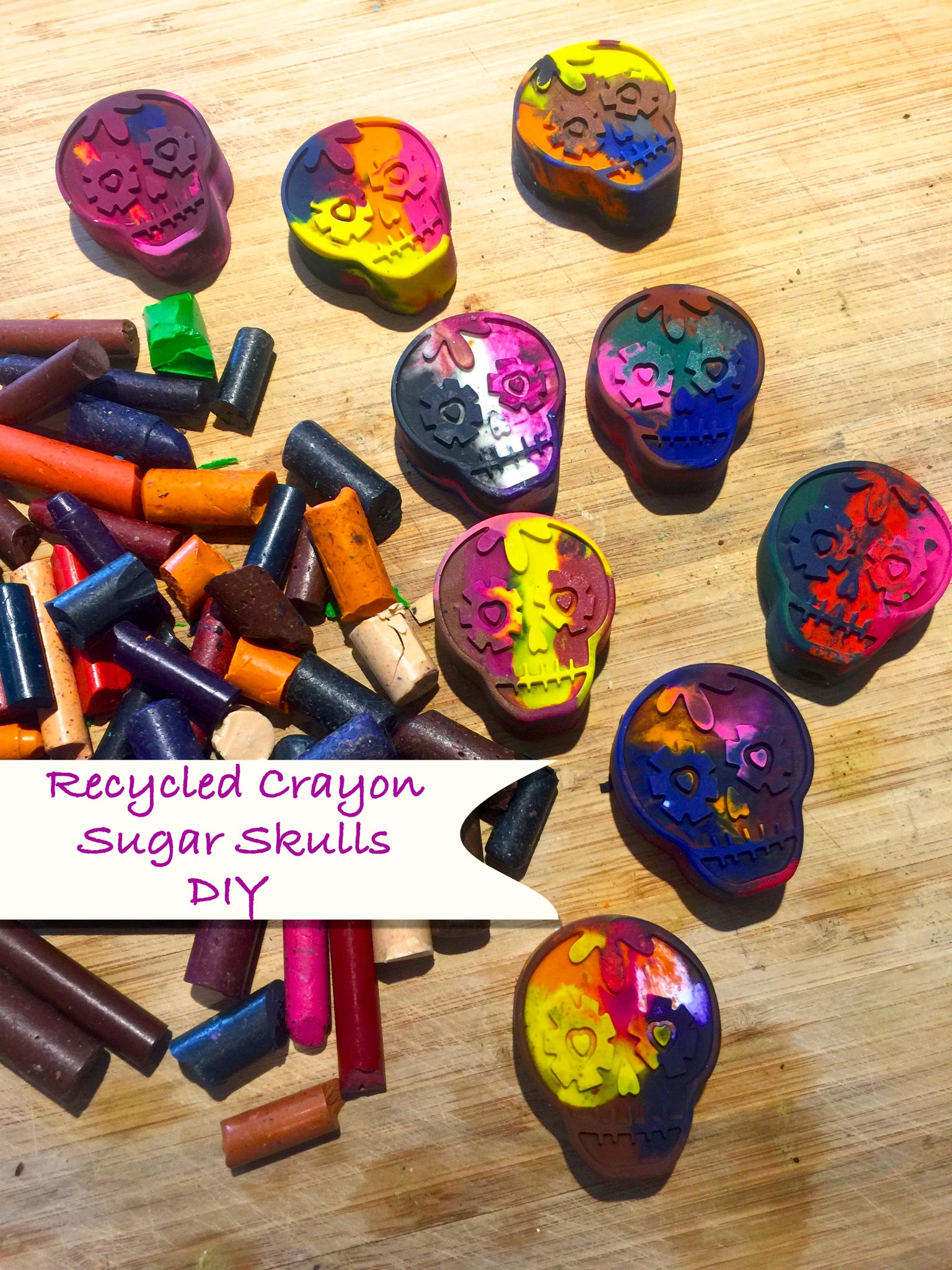 DIY: Colorful Sugar Skull Crayons
