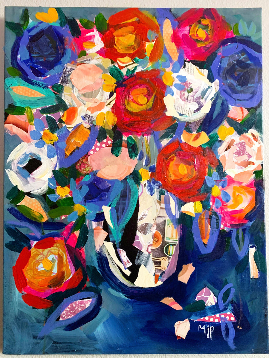 ORIGINAL Soft Floral Bouquet” 18x24 Canvas Panel RTS