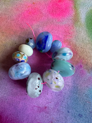 Ivy Blues and Pastel Aqua 10 piece bead set