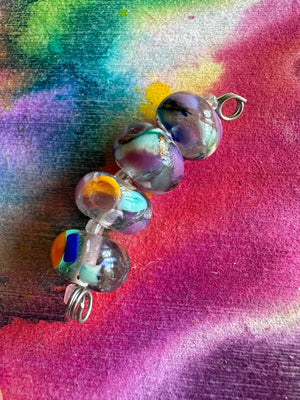 Set of 4 Watercolor Inspired Glass Beads