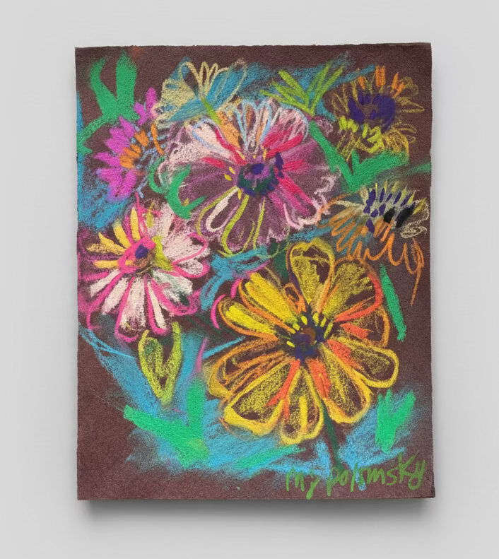 Colorful Zinnia Chalk Pastel Drawing – The Artwerks