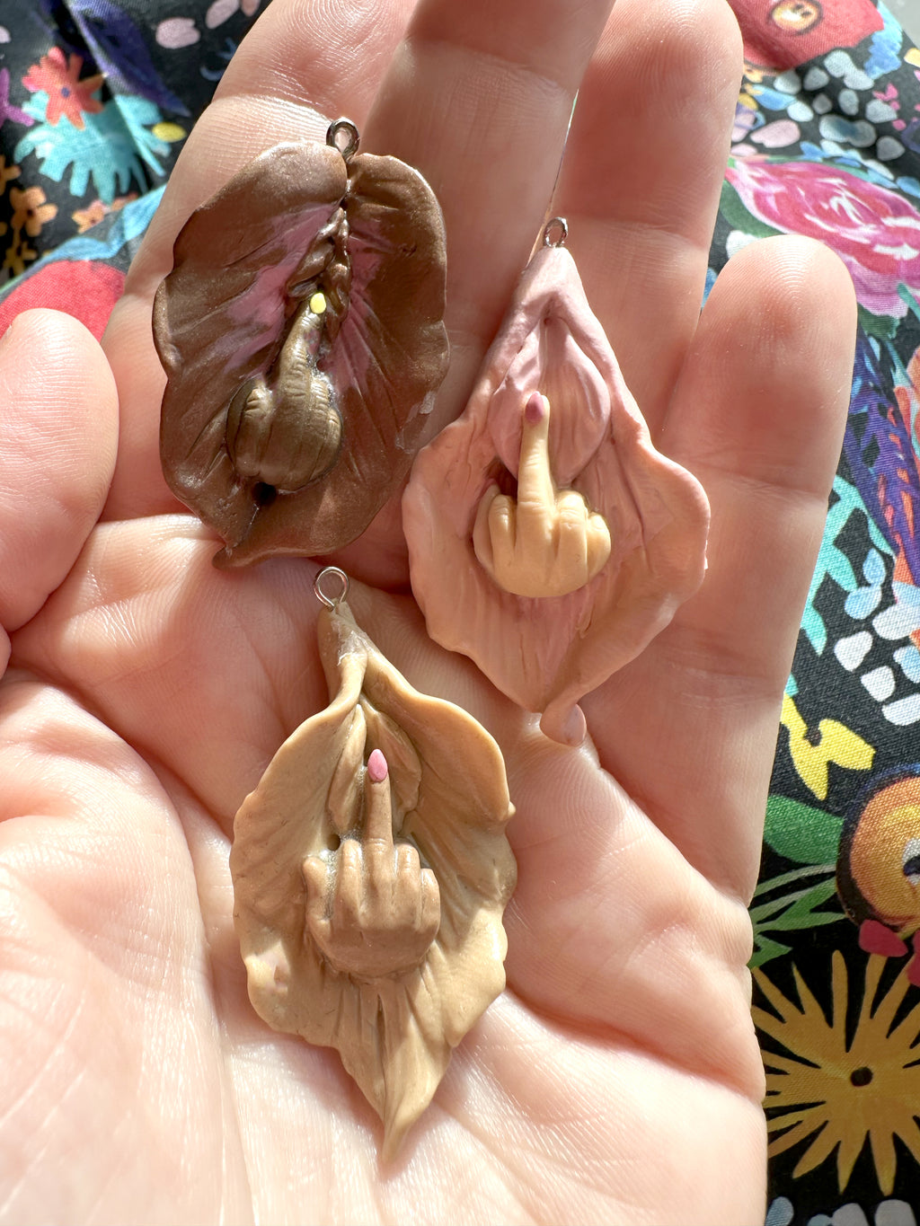 "My Body Will NEVER Be YOUR Choice!" Handcrafted Fuck You Vagina Pendants