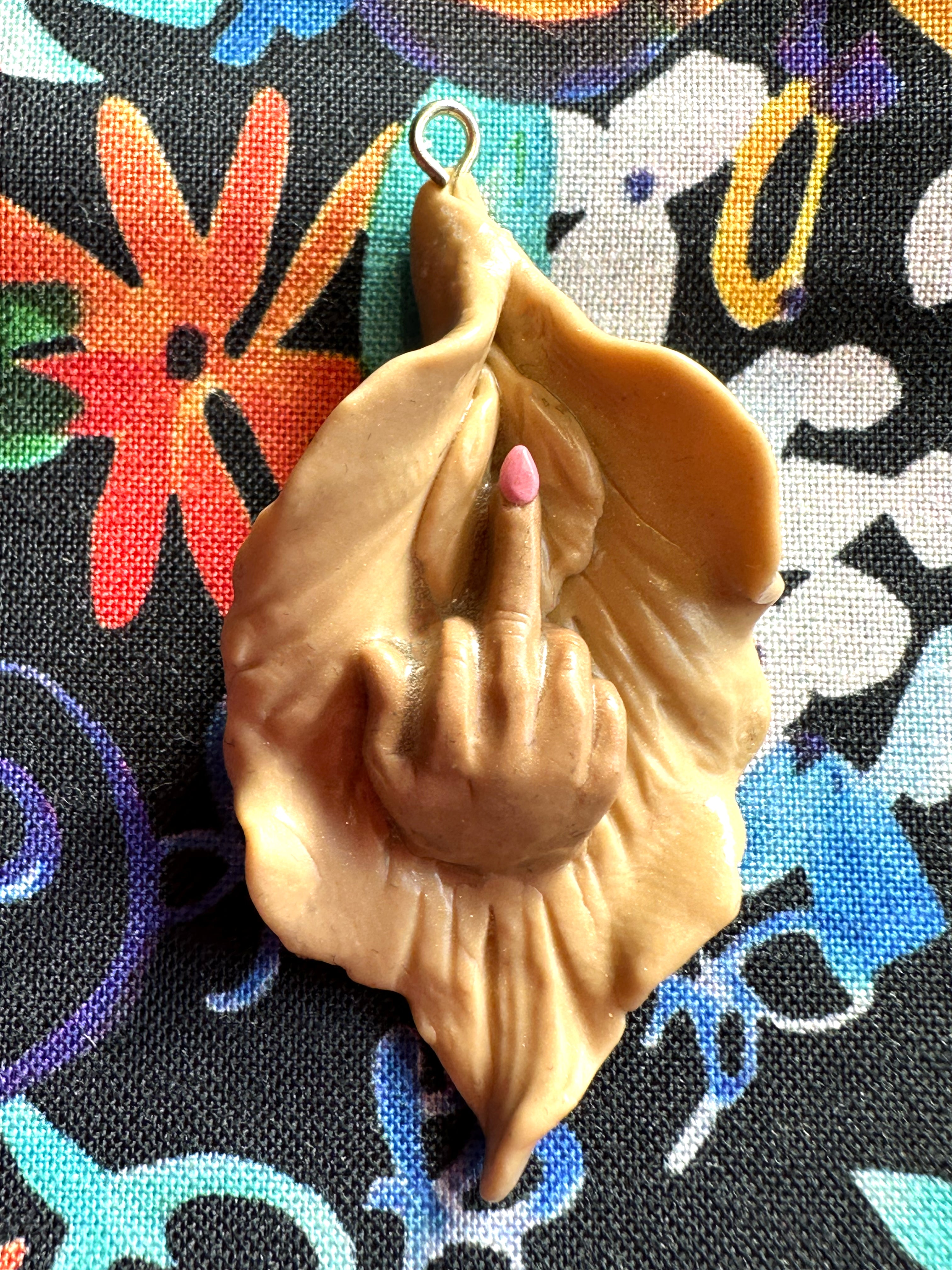 "My Body Will NEVER Be YOUR Choice!" Handcrafted Fuck You Vagina Pendants