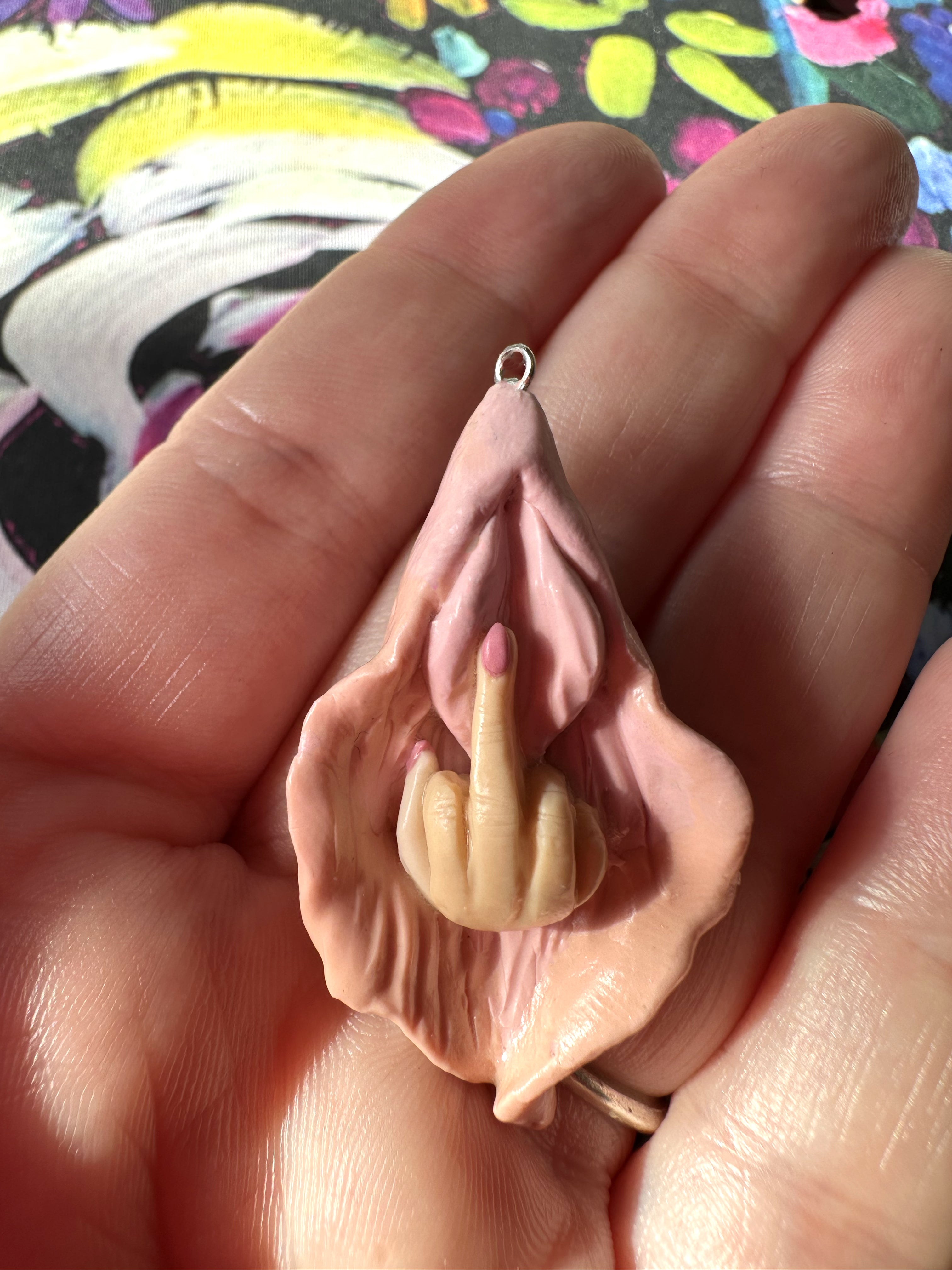 "My Body Will NEVER Be YOUR Choice!" Handcrafted Fuck You Vagina Pendants