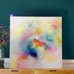 Pastel + Neon Abstract Painting on Canvas