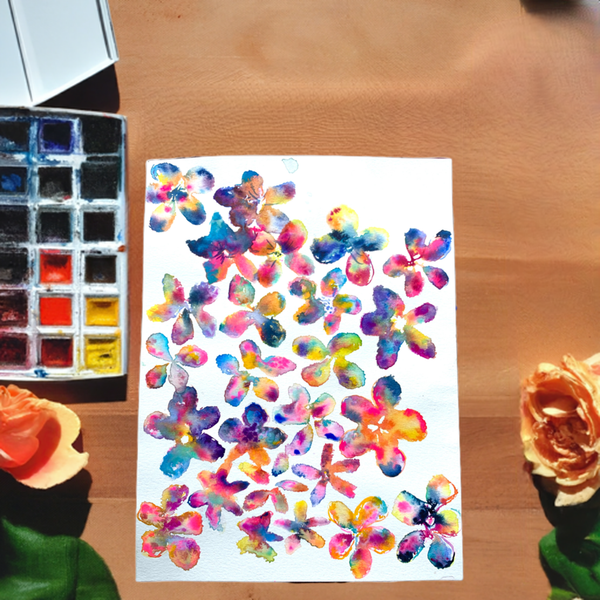Neon Bright Floral Watercolor Painting – The Artwerks