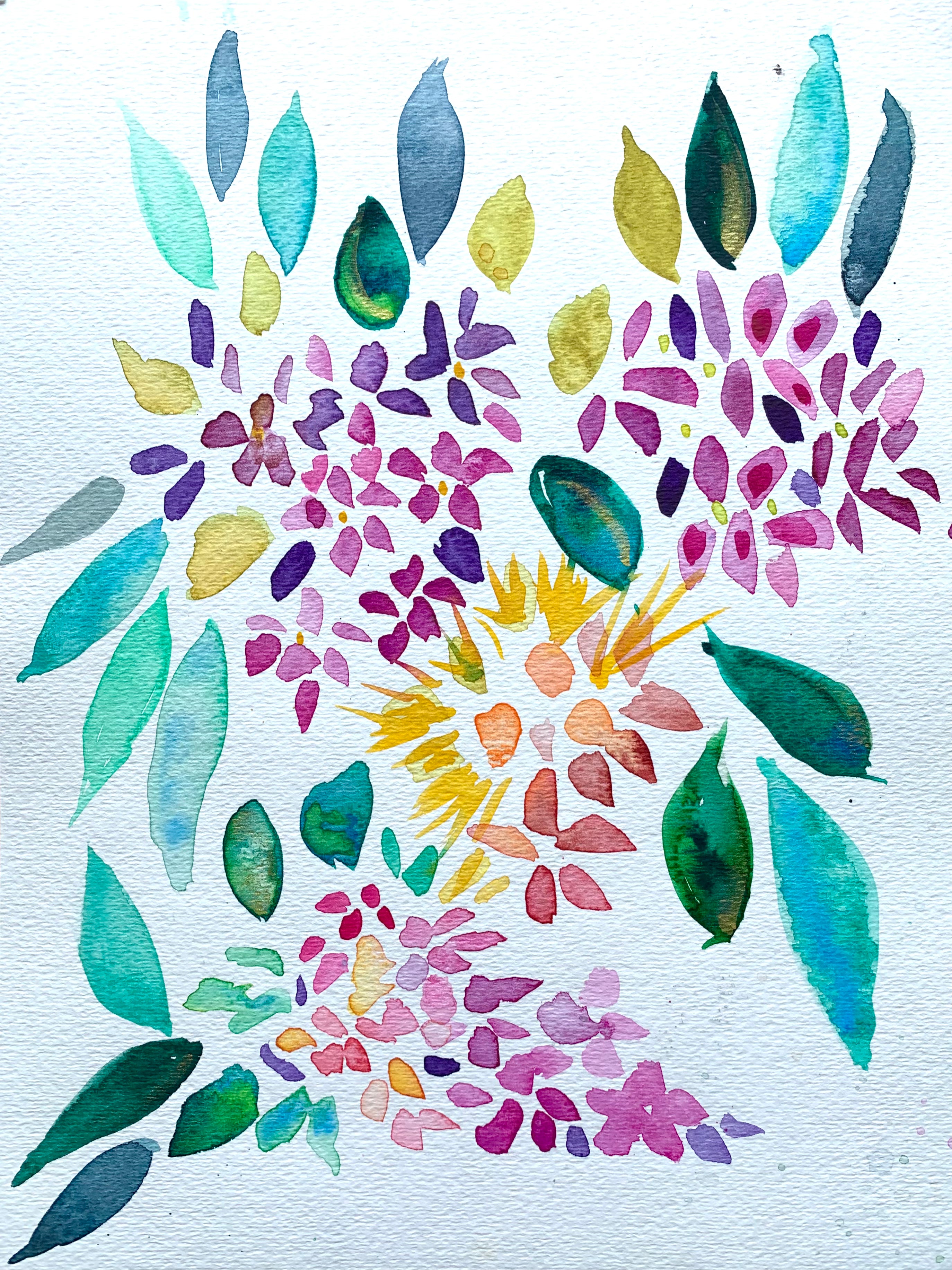Bold Jungle Floral Watercolor