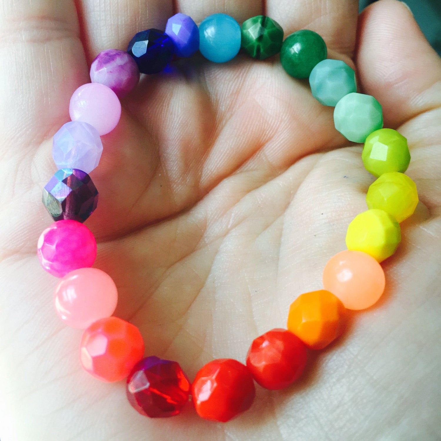Rainbow Colorful Beaded Bracelet