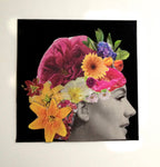 "Lady with Flowers in Her Hair" Original Collage Art