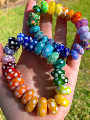 Rainbow Spotty Beads - Set of 22 (as shown)