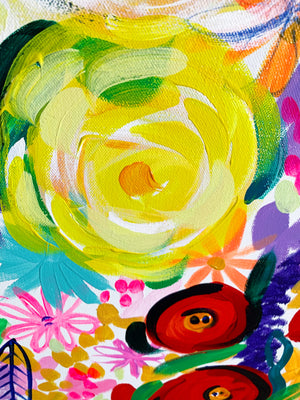 Vibrant Floral Painting on Canvas